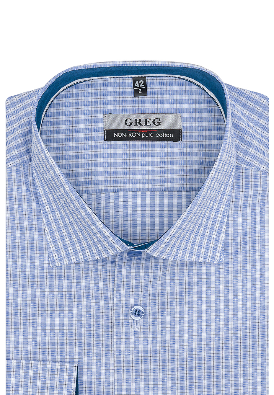 

Рубашка мужская Greg 01-00004029 голубая 39, Голубой, 01-00004029