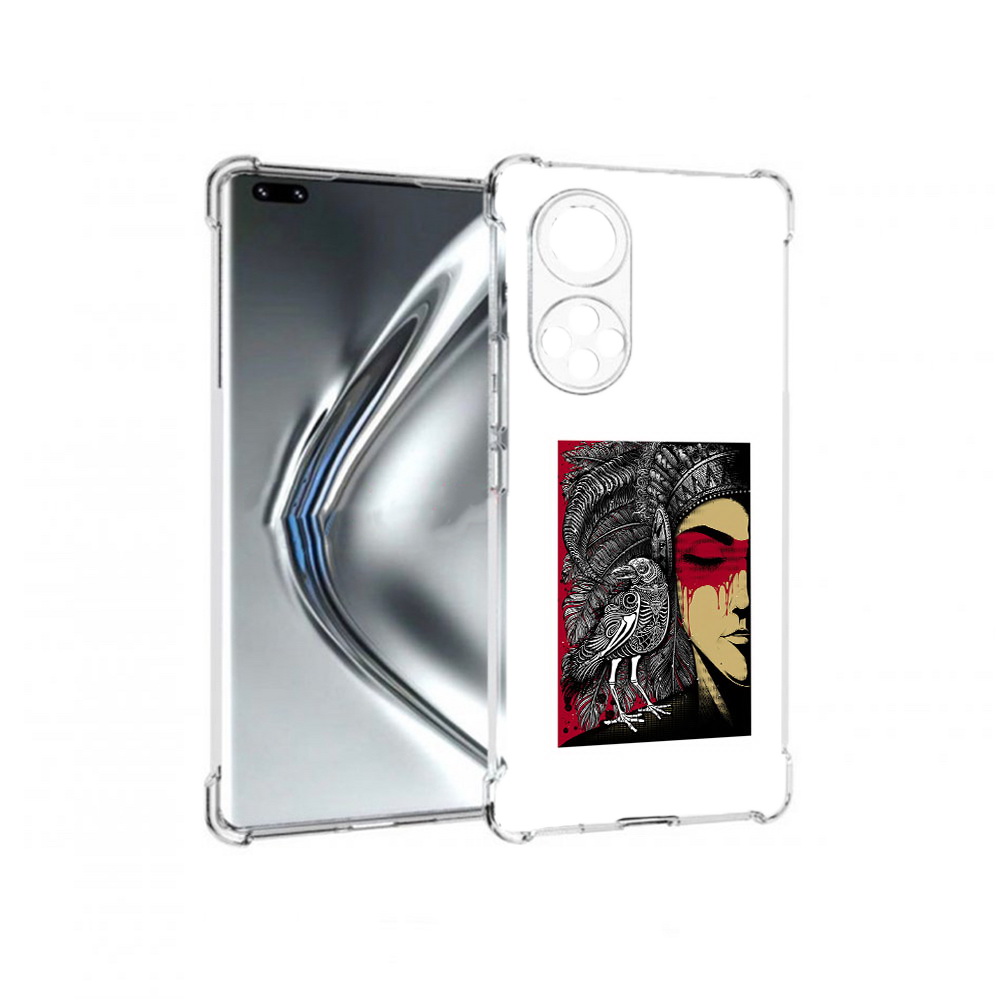 

Чехол MyPads Tocco для Honor 50 Pro девушка с вороном в абстракции (PT195008.23.311), Прозрачный, Tocco