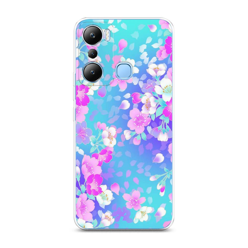 

Чехол Awog на Infinix HOT 20i "Яблоневые цветы", Голубой;розовый;белый, 3102950-8