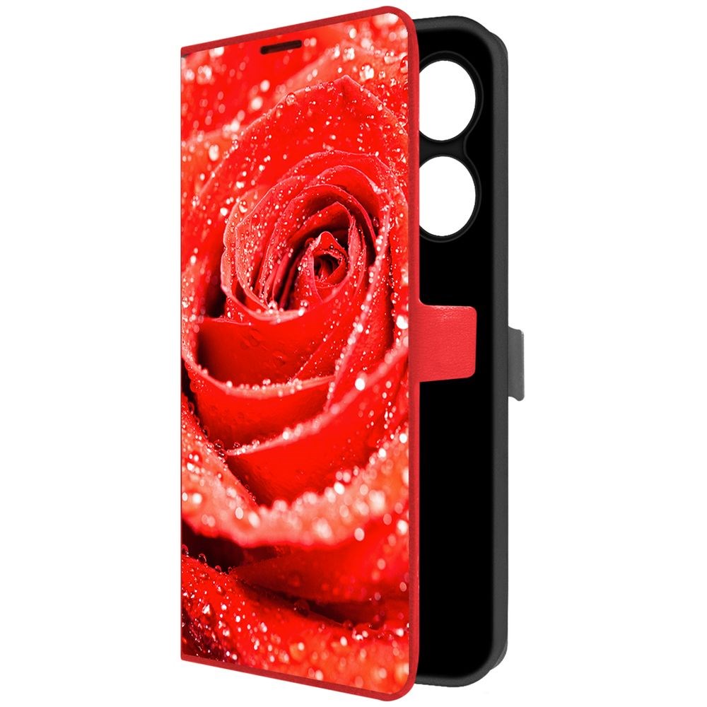

Чехол-книжка Krutoff Eco Book для Infinix Hot 40 Pro Роза (красный)