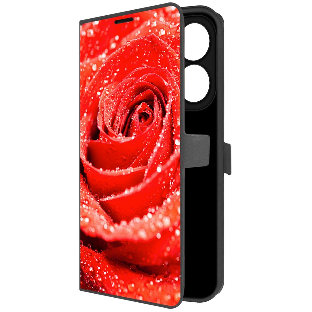 

Чехол-книжка Krutoff Eco Book для Infinix Hot 40i Роза (черный)