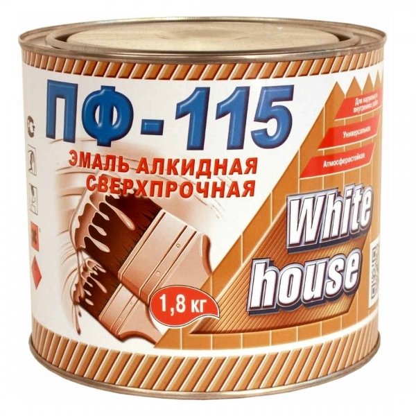 фото Эмаль пф-115 white house салатная глянцевая 1,8 кг