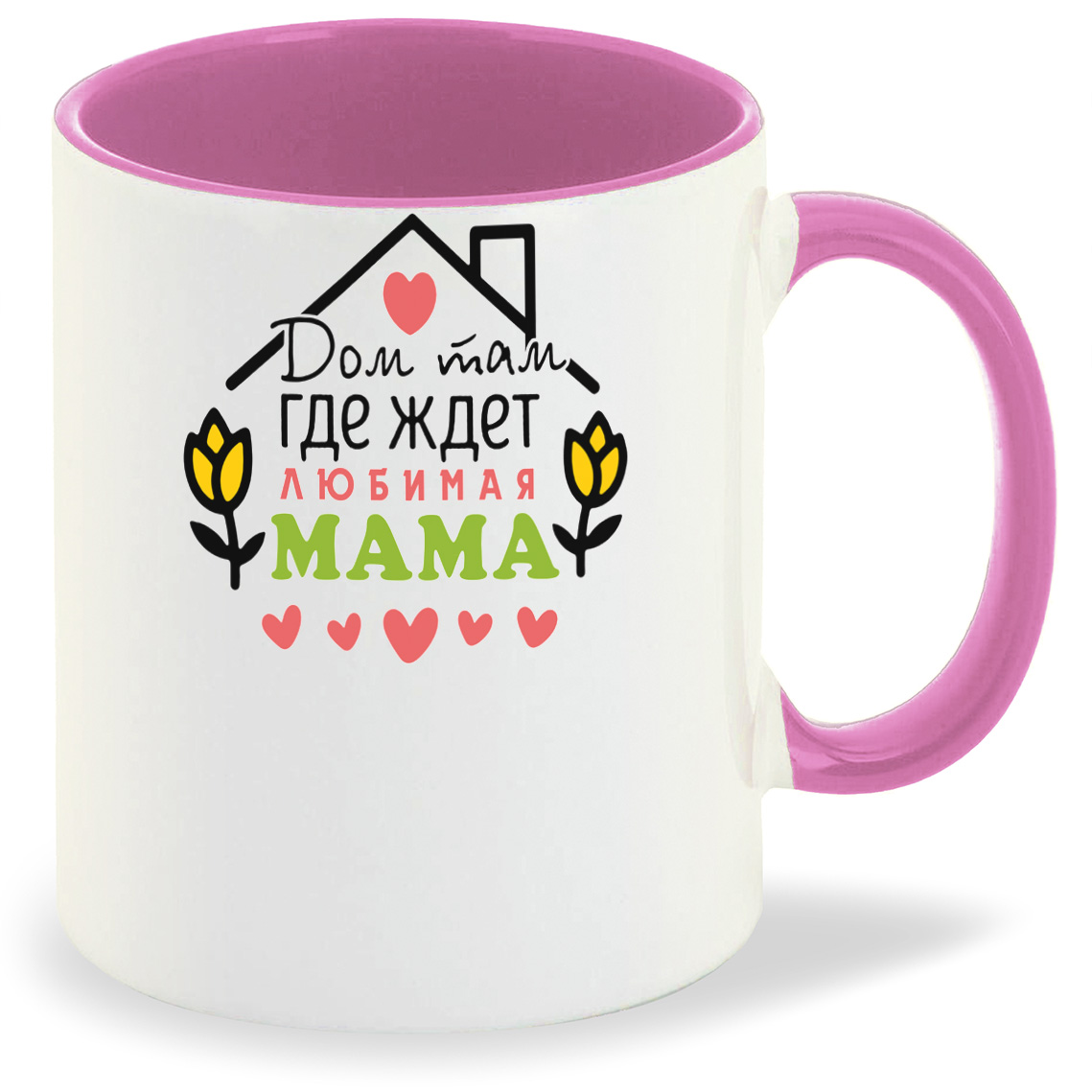 

Кружка CoolPodarok Дом там где ждет тебя мама, Дом там где ждет тебя мама
