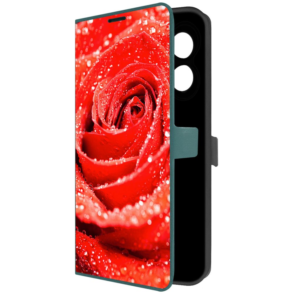 

Чехол-книжка Krutoff Eco Book для Oppo A18 Роза (зелёный опал), Зеленый