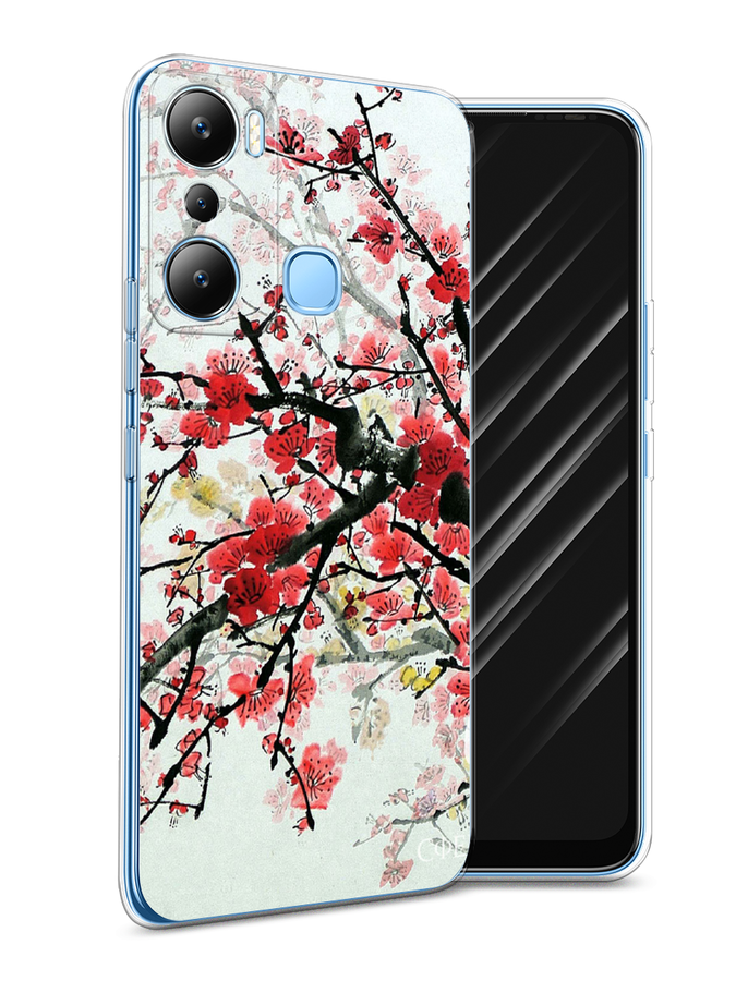 

Чехол Awog на Infinix HOT 20i "Сакура", Розовый;черный, 3102950-4