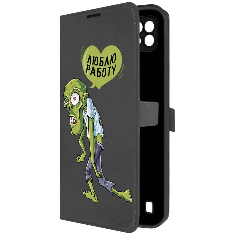 

Чехол-книжка Krutoff Eco Book для Realme C21 Люблю Работу (черный)