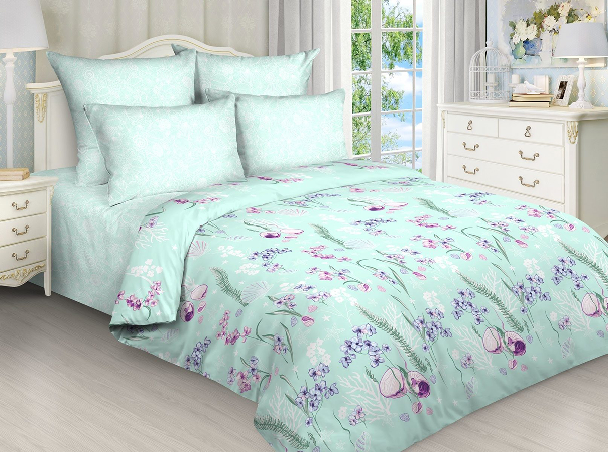 

Простыня Mercury Home Нежный ментол 2 СП 180x220 Поплин, Нежный ментол