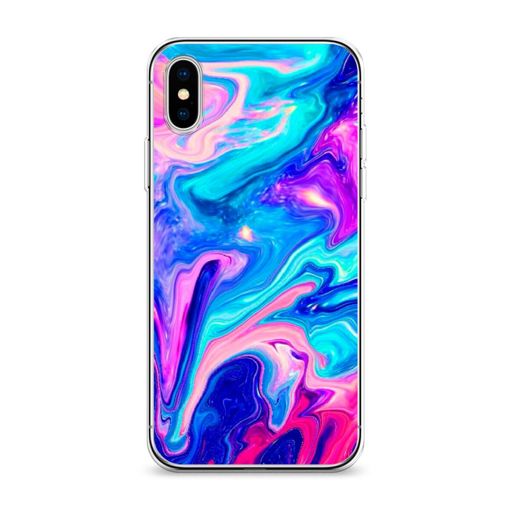 фото Силиконовый чехол "потеки краски" на apple iphone xs max (10s max) awog