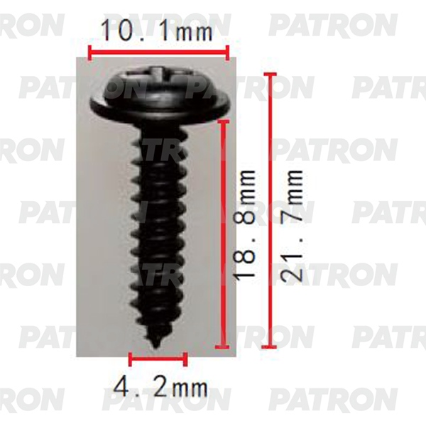 Саморез Toyota Применяемость: Саморез 4.2x21.7mm PATRON арт. P37-2164