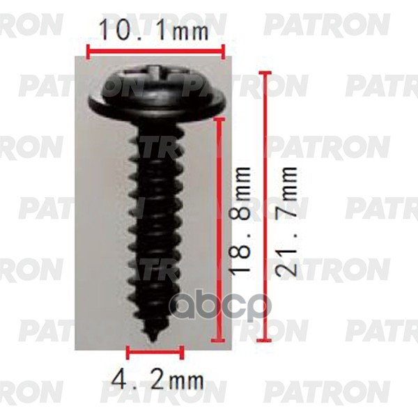 фото Саморез toyota применяемость: саморез 4.2x21.7mm patron арт. p37-2164