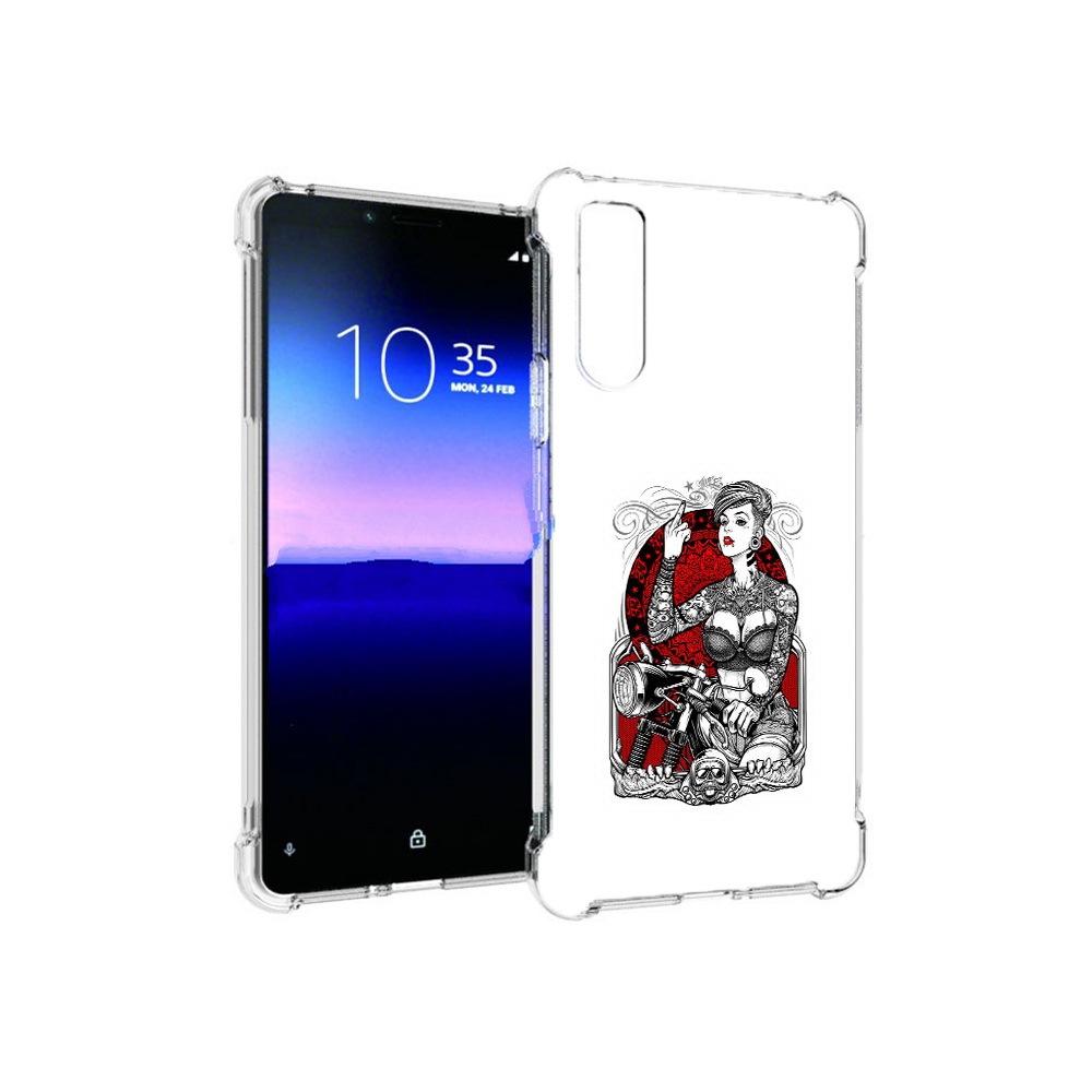 

Чехол MyPads Tocco для Sony Xperia 10 II девушка на мотоцикле (PT158941.227.308), Прозрачный, Tocco