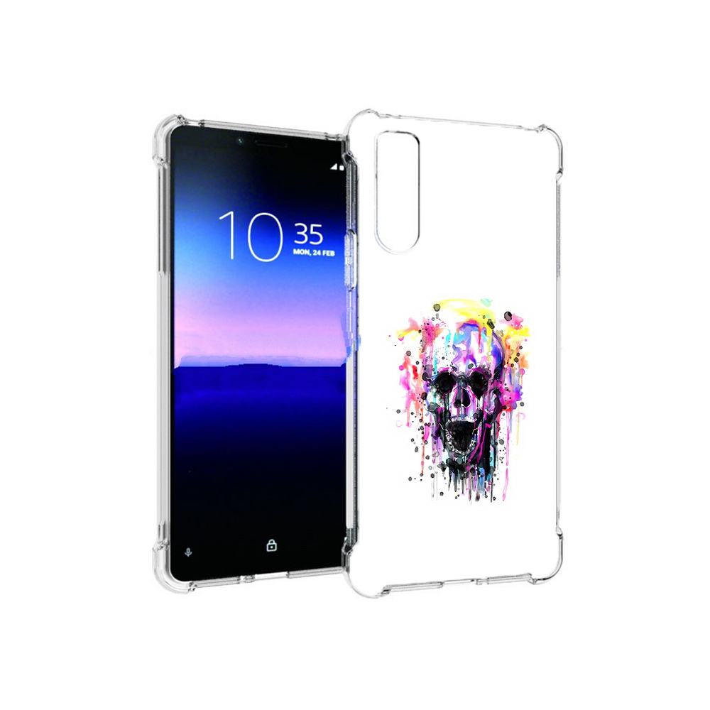 

Чехол MyPads Tocco для Sony Xperia 10 II граффити череп (PT158941.227.298), Прозрачный, Tocco