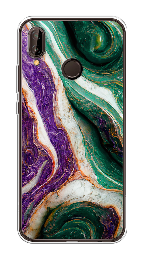 

Чехол на Huawei Nova 3 "Фиолетово-зеленый мрамор", Зеленый;фиолетовый, 66150-1