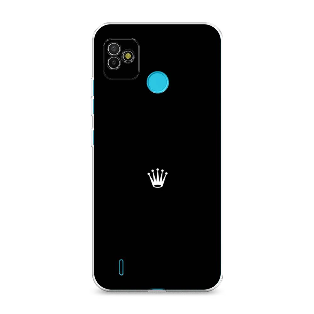 

Чехол Awog на Tecno POP 5 "Белая корона на черном фоне", Разноцветный, 301150-7