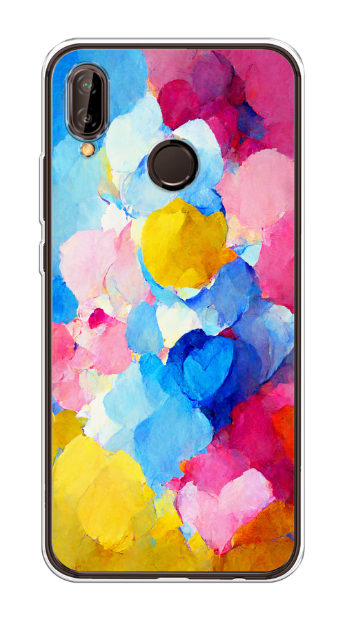 

Чехол на Huawei Nova 3 "Яркие пятна", Синий;голубой;желтый;розовый, 66150-1