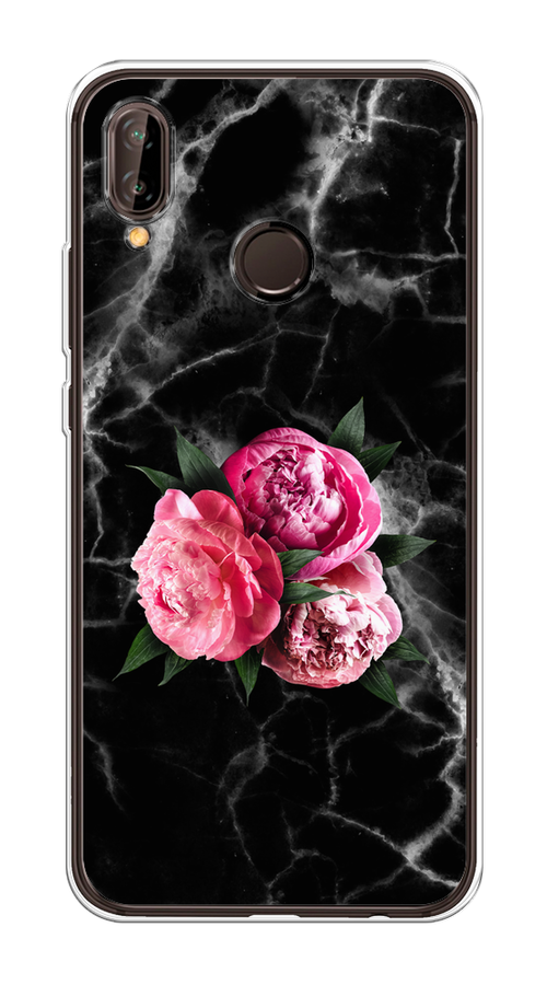 

Чехол на Huawei Nova 3 "Букет на черном мраморе", Черный;серый;розовый;зеленый;белый, 66150-1