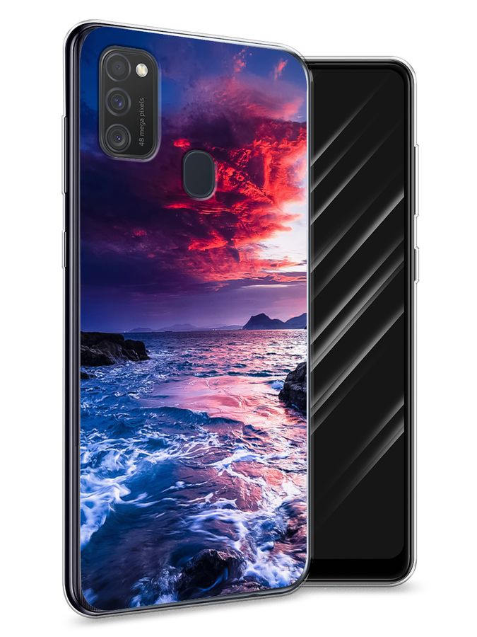 

Чехол Awog на Samsung Galaxy M21 "Волны 1", Разноцветный, 29750-4