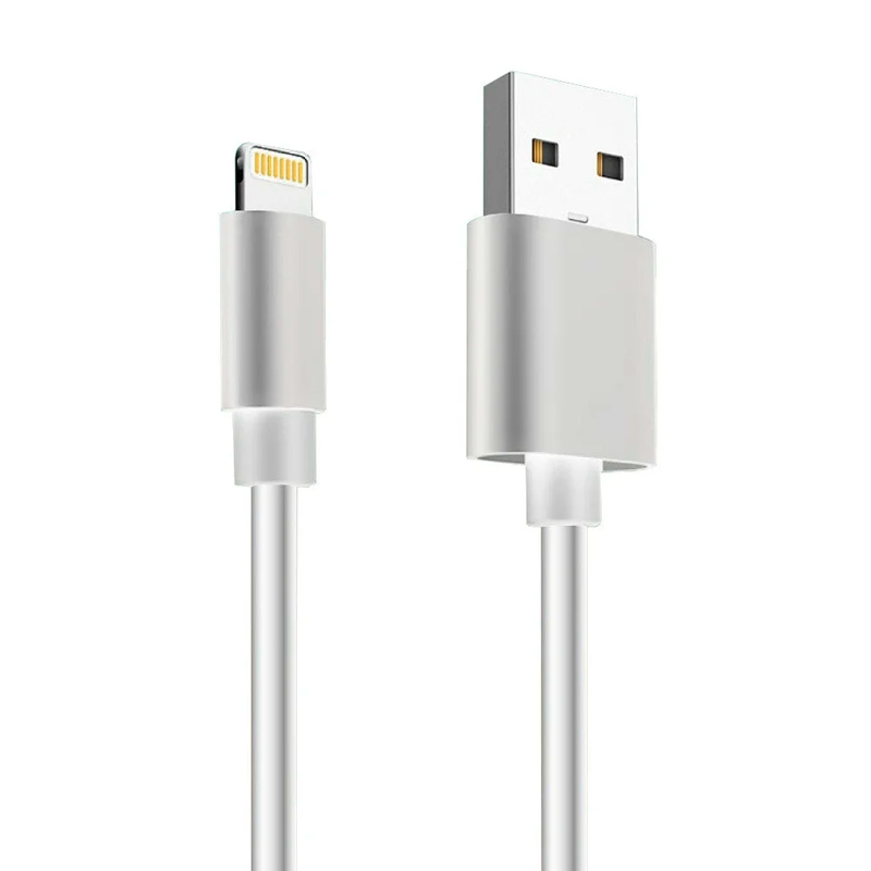 

Адаптер Ginzzu USB - Lighting M-M 1м (GC-501W), Серебристый, GC-501W