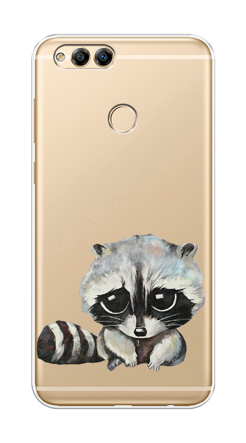 

Чехол на Honor 7X 2017 "Большеглазый енот", Серый;черный;прозрачный, 63750-1