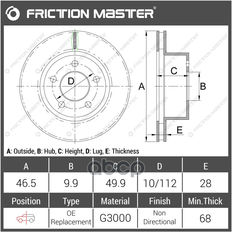 фото Диск тормозной r0012 friction master r0012 friction master арт. r0012