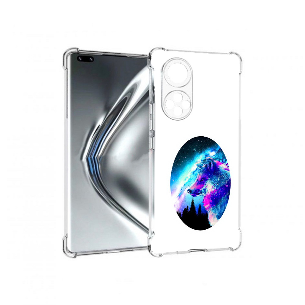 

Чехол MyPads Tocco для Honor 50 Pro голубой волк (PT195008.23.293), Прозрачный, Tocco