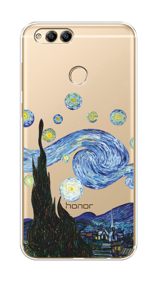 

Чехол на Honor 7X 2017 "Ночь Ван Гога", Голубой;синий;черный, 63750-1