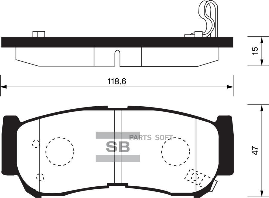 Колодки тормозные задние SANGSIN BRAKE SP1173