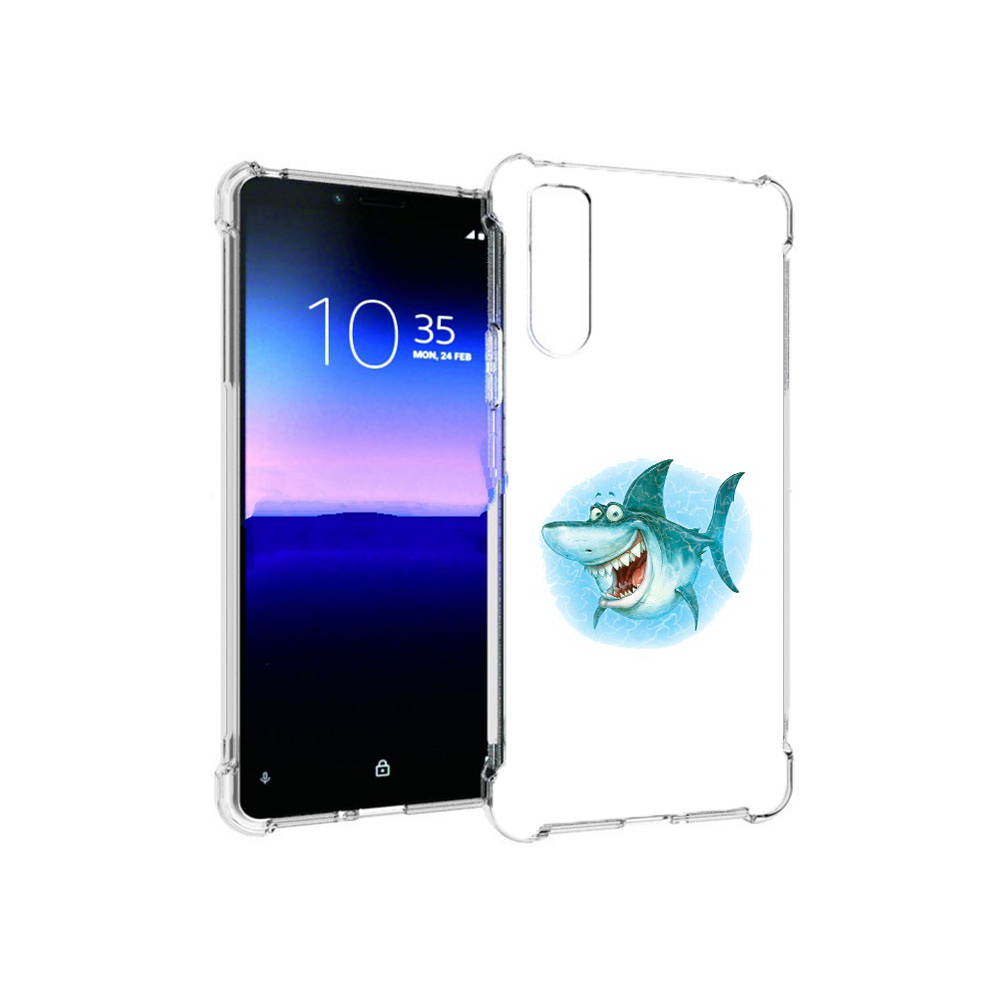 

Чехол MyPads Tocco для Sony Xperia 10 II веселая акула (PT158941.227.261), Прозрачный, Tocco