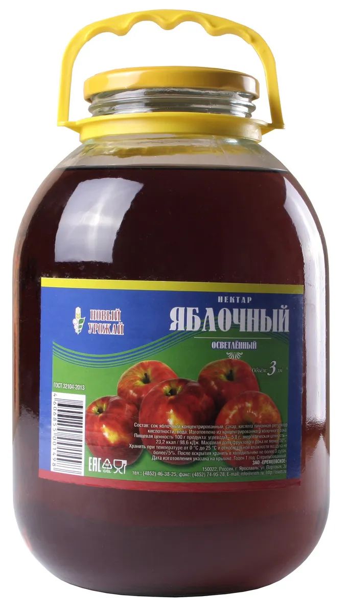 

Нектар Новый урожай яблочно-красносмородиновый осветленный 3 л