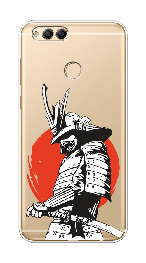 

Чехол на Honor 7X 2017 "Самурай с катаной", Черный;красный;белый, 63750-1