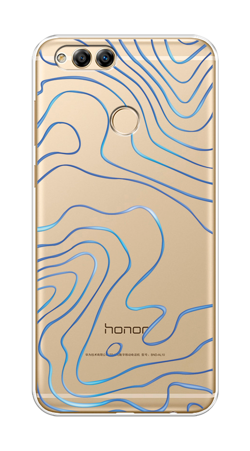 

Чехол на Honor 7X 2017 "Blue lines", Прозрачный;синий, 63750-1