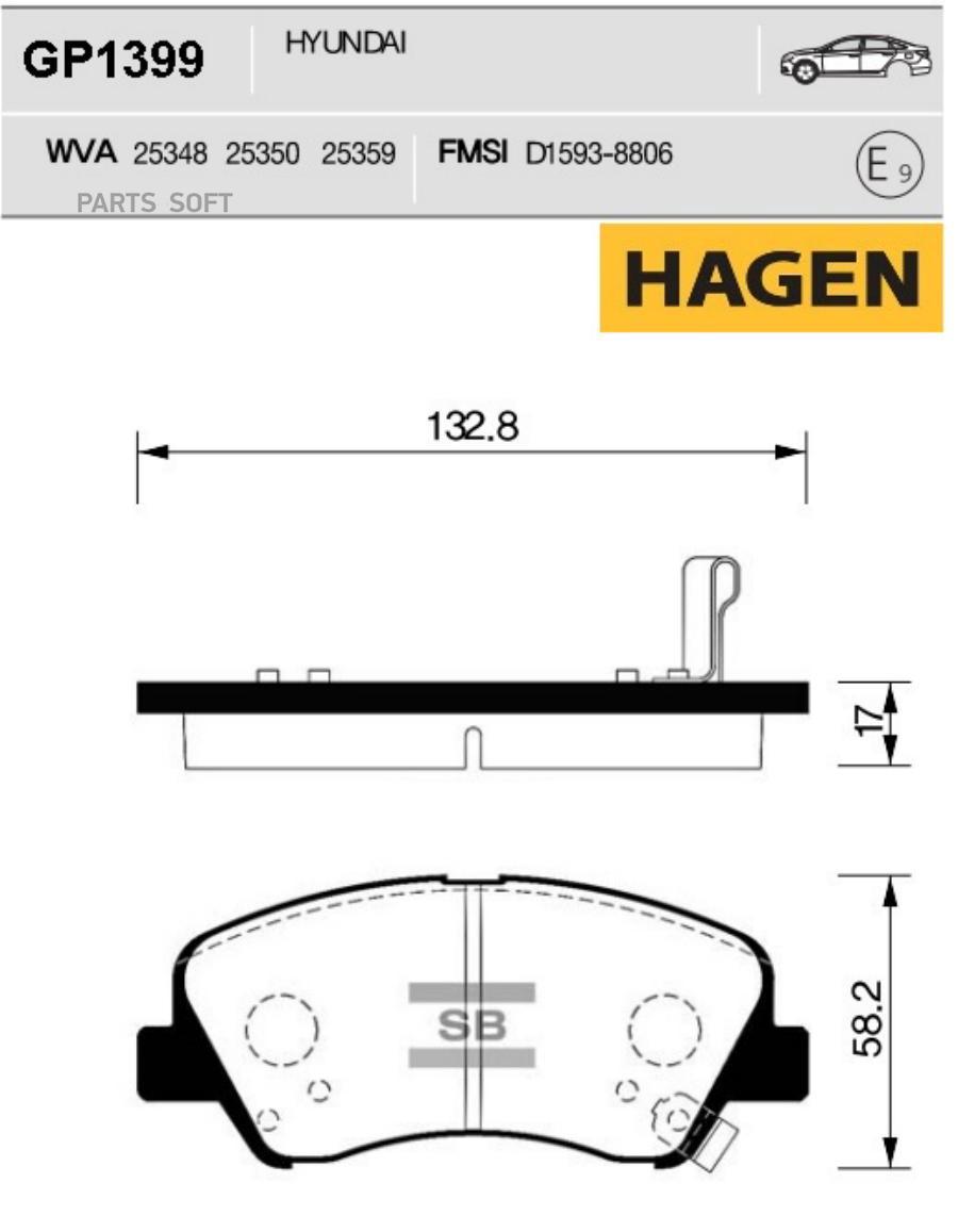 

Тормозные колодки Sangsin brake передние Premium GP1399