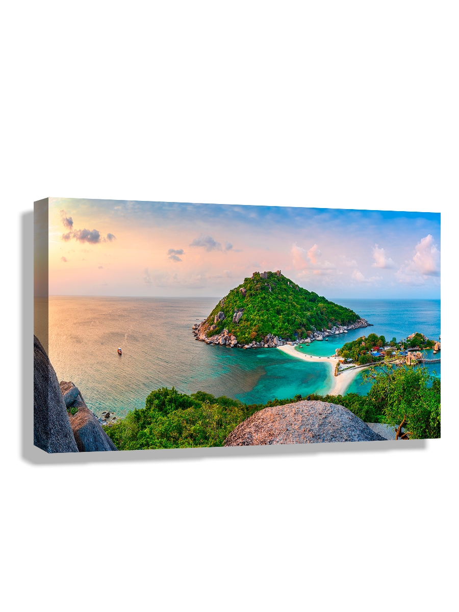 

Картина DRABS 50x30 см на холсте Закат на острове Koh Nangyuan в Таиладне