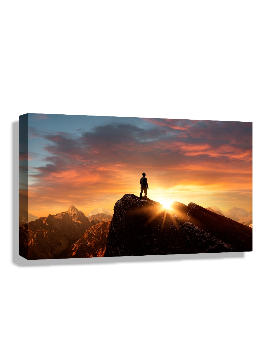 

Картина DRABS 50x30 см на холсте Достижение Человек на вершине горы