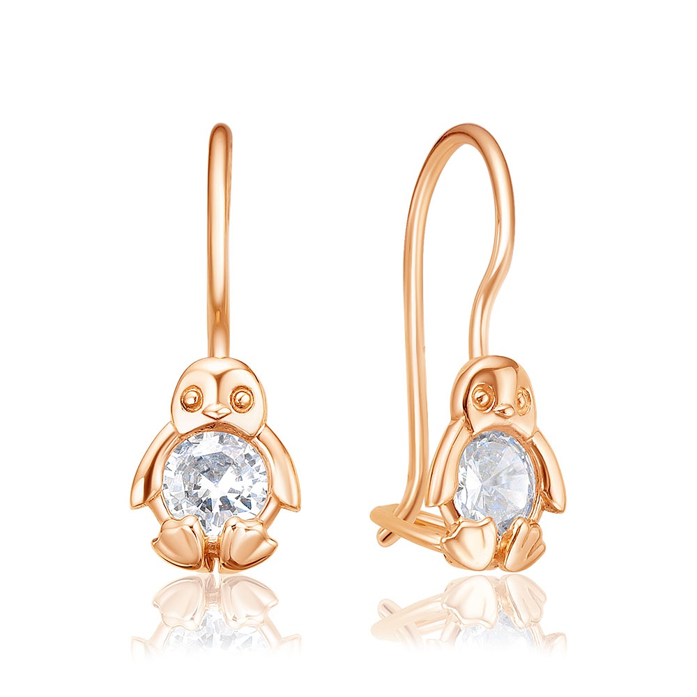 

Серьги из красного золота 585Gold 602001586, фианит, 602001586
