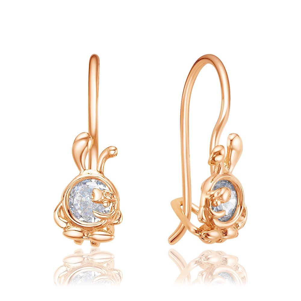 

Серьги из красного золота 585Gold 602001583, фианит, 602001583