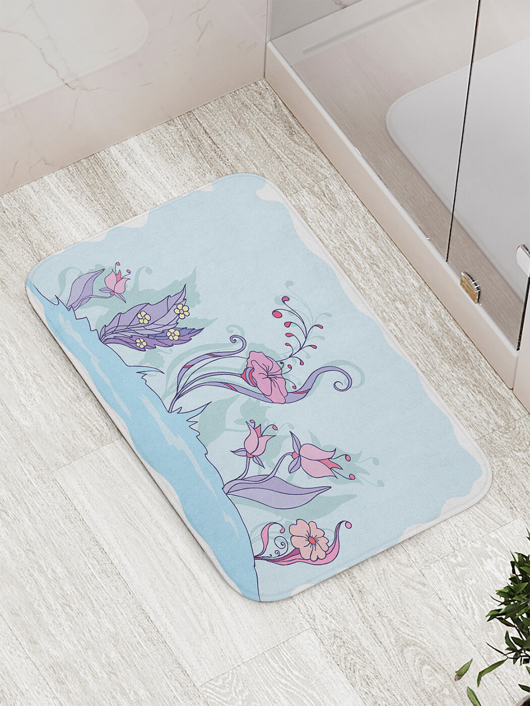 

Коврик противоскользящий JoyArty "Изящные цветы" для ванной, сауны, бассейна, 77х52 см, Изящные цветы