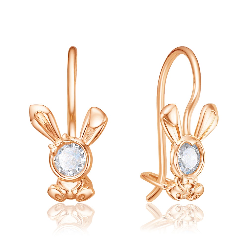 

Серьги из красного золота 585Gold 602001603, фианит, 602001603
