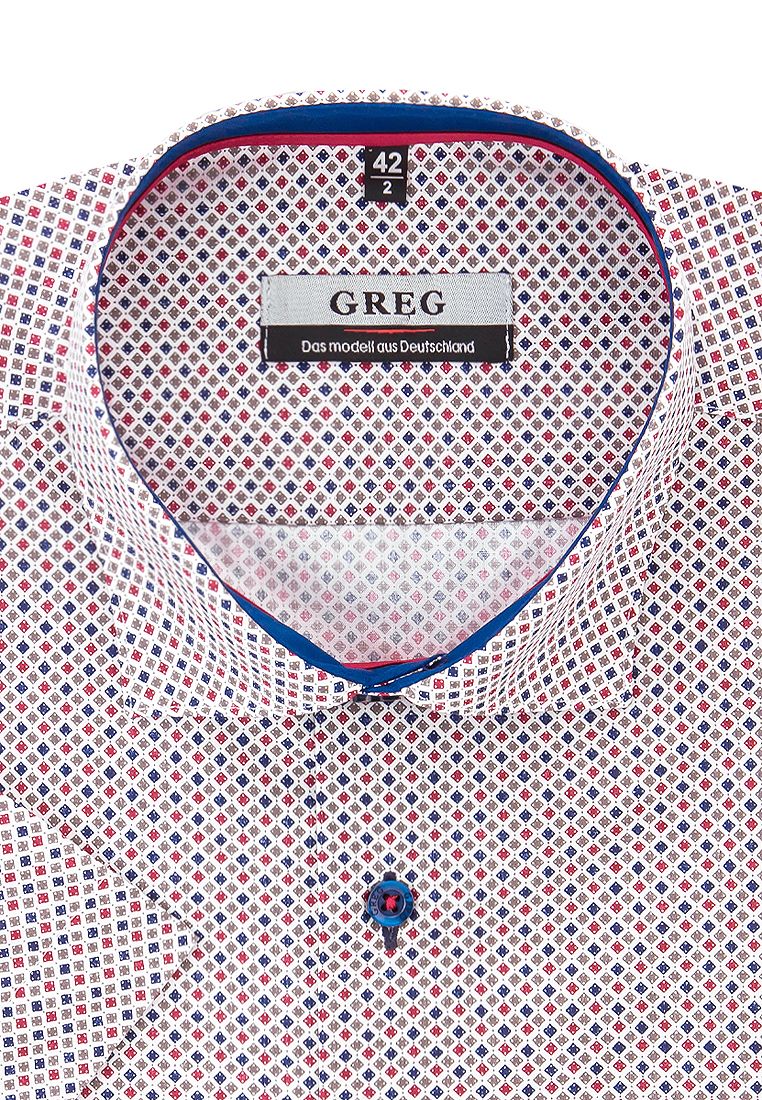 

Рубашка мужская Greg 01-00005978 красная 39, Разноцветный, 01-00005978