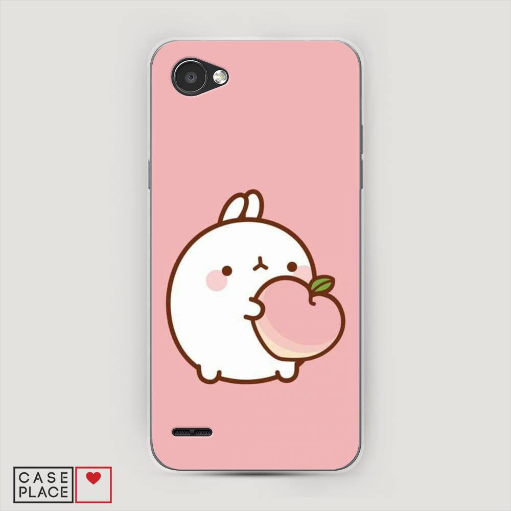 

Чехол Awog на LG Q6 "Кролик с персиком", Розовый;бежевый, 83150-1