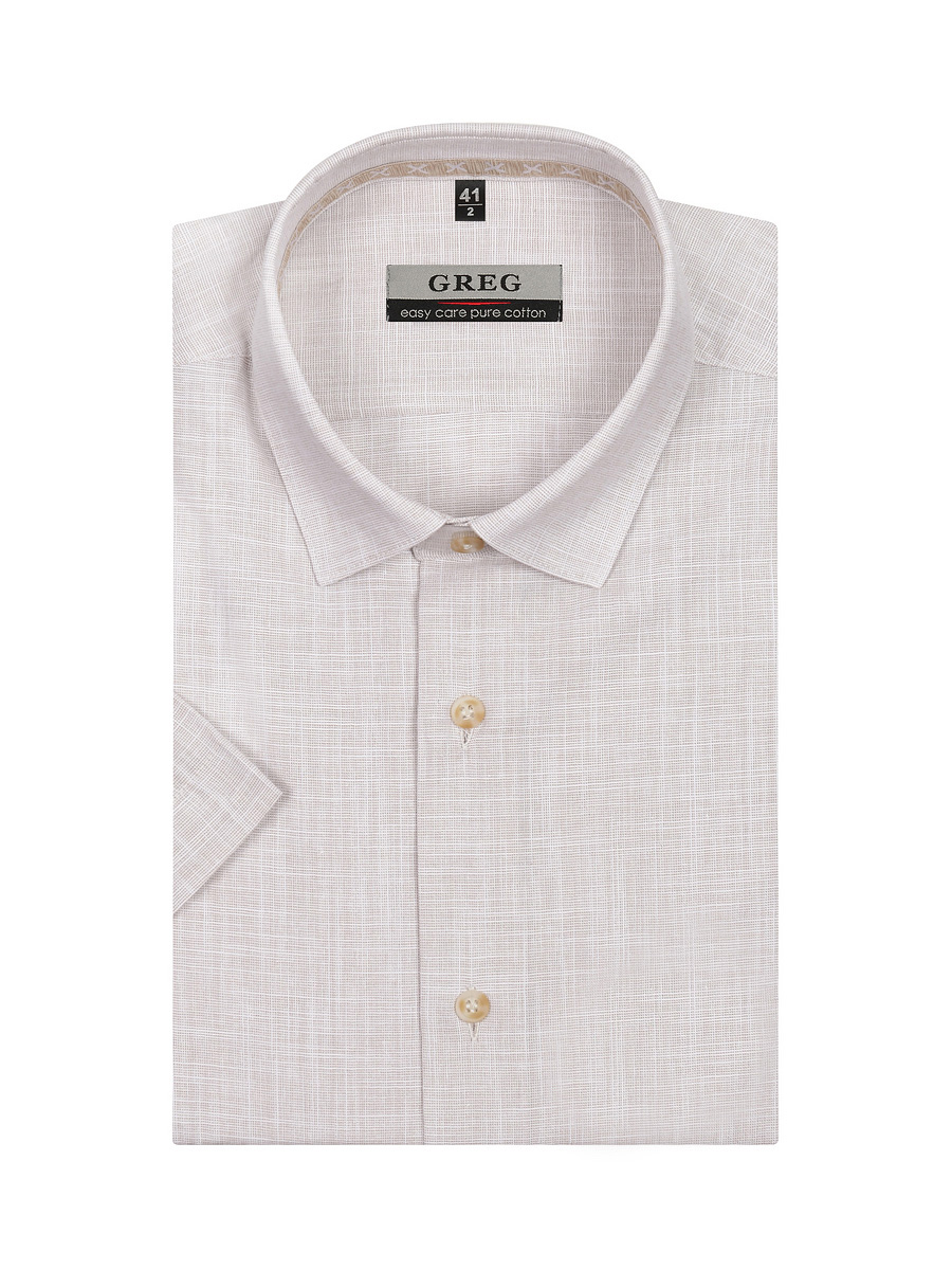 

Рубашка мужская Greg 00-00006775 бежевая 48, Бежевый, 00-00006775
