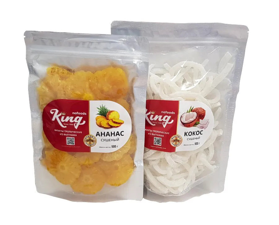 

Набор KING из сушеного Кокоса и Ананаса, 2 шт. по 500г, Набор