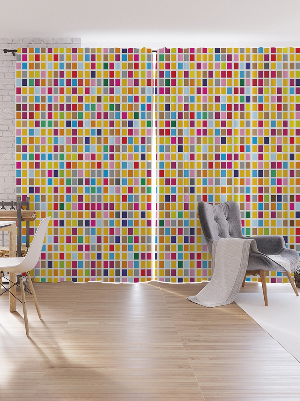 

Шторы под лён JoyArty "Радужные фрагменты", серия Oxford DeLux, 340х265 см, Радужные фрагменты