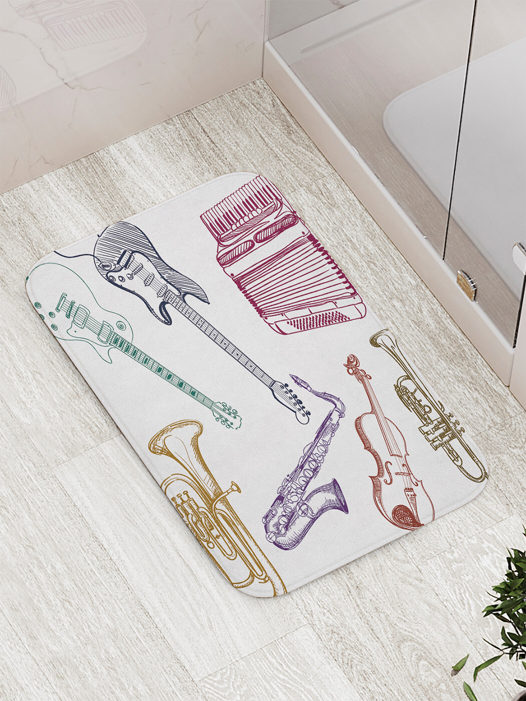 

Коврик JoyArty "Реквизит музыкального ансамбля" для ванной, сауны, бассейна, 77х52 см, Реквизит музыкального ансамбля