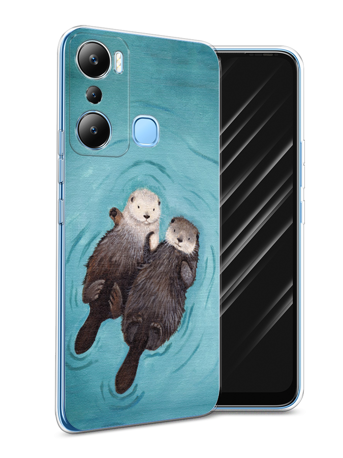 

Чехол Awog на Infinix HOT 20i "Парочка бобров", Голубой, 3102950-10