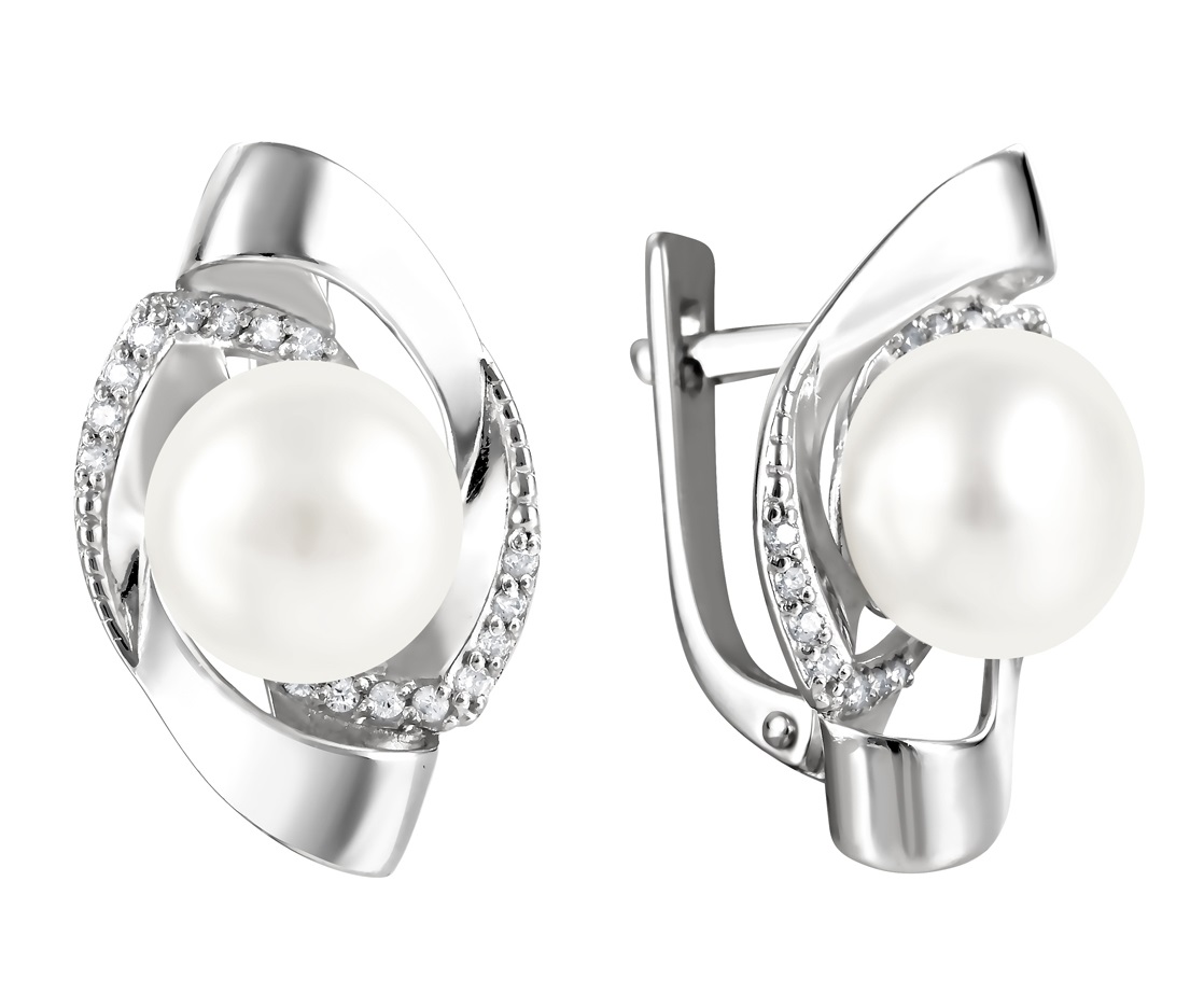 

Серьги из серебра с жемчугом Примаэксклюзив 024-0528С, 024-0528С