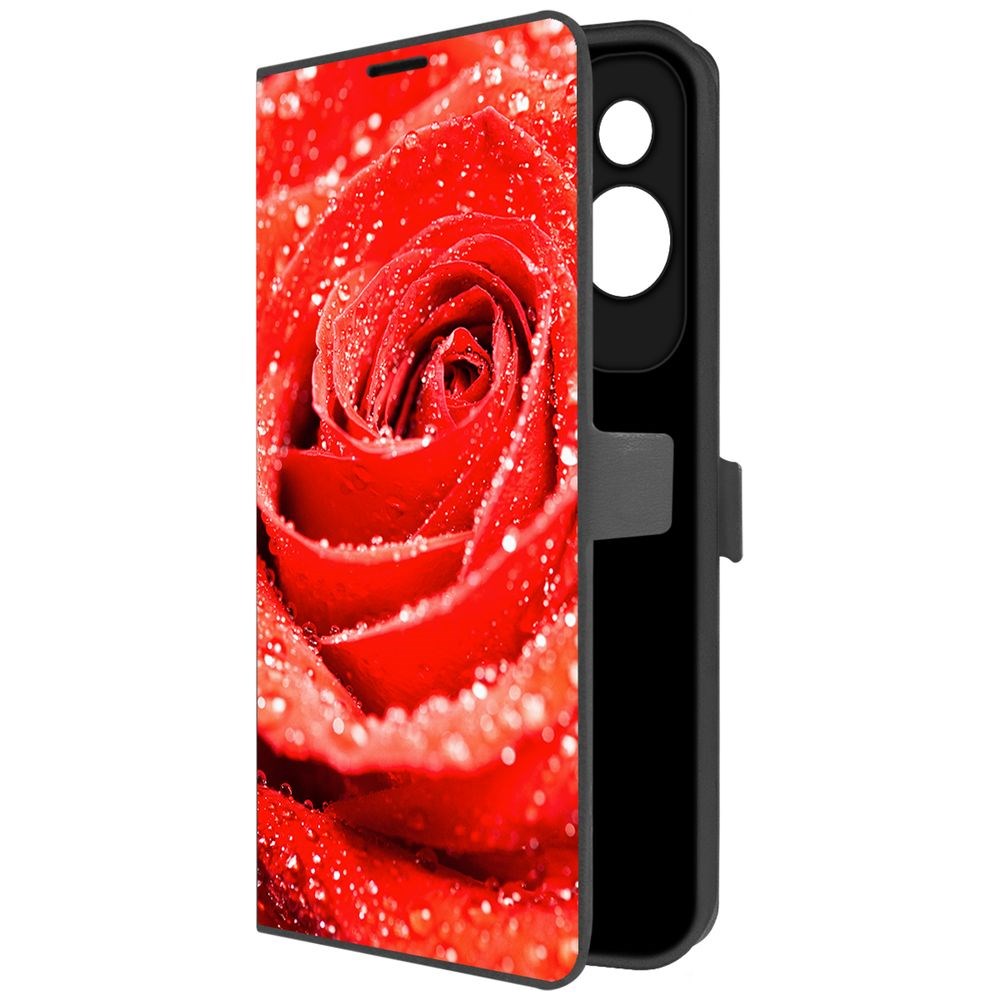 

Чехол-книжка Krutoff Eco Book для Honor 90 Lite Роза (черный)