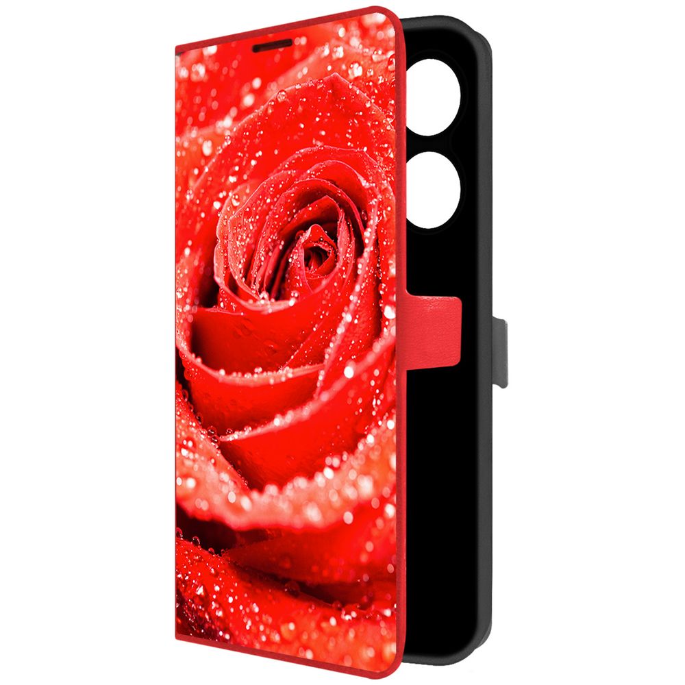 

Чехол-книжка Krutoff Eco Book для Honor X7a Plus Роза (красный)