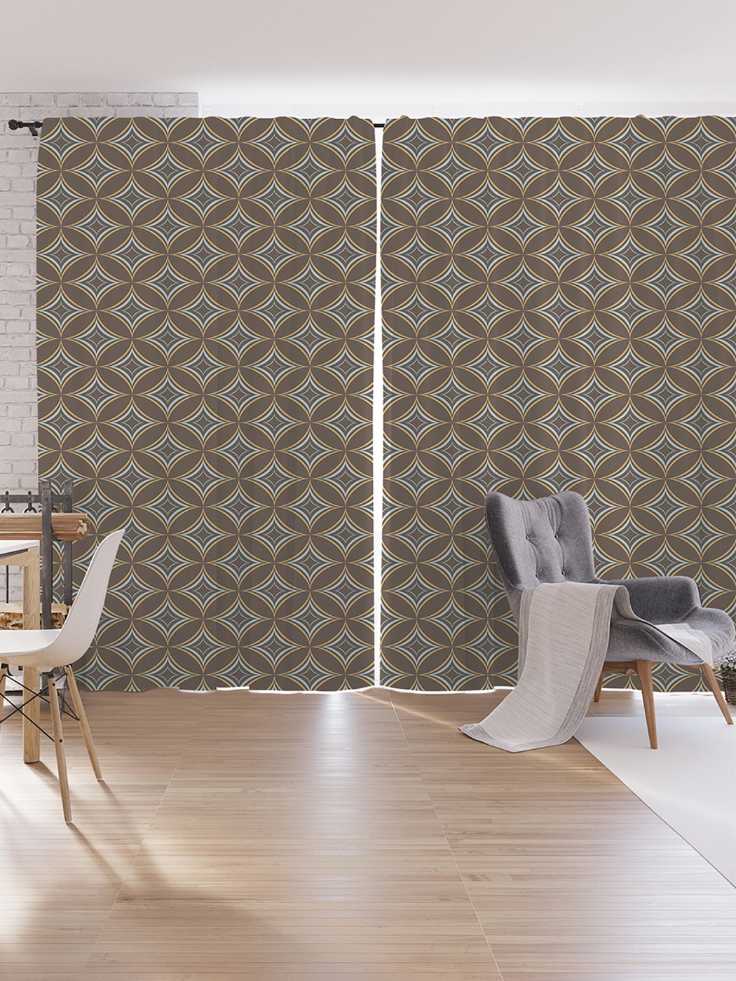 

Шторы под лён JoyArty "Клеточное сияние", серия Oxford DeLux, 340х265 см, Клеточное сияние