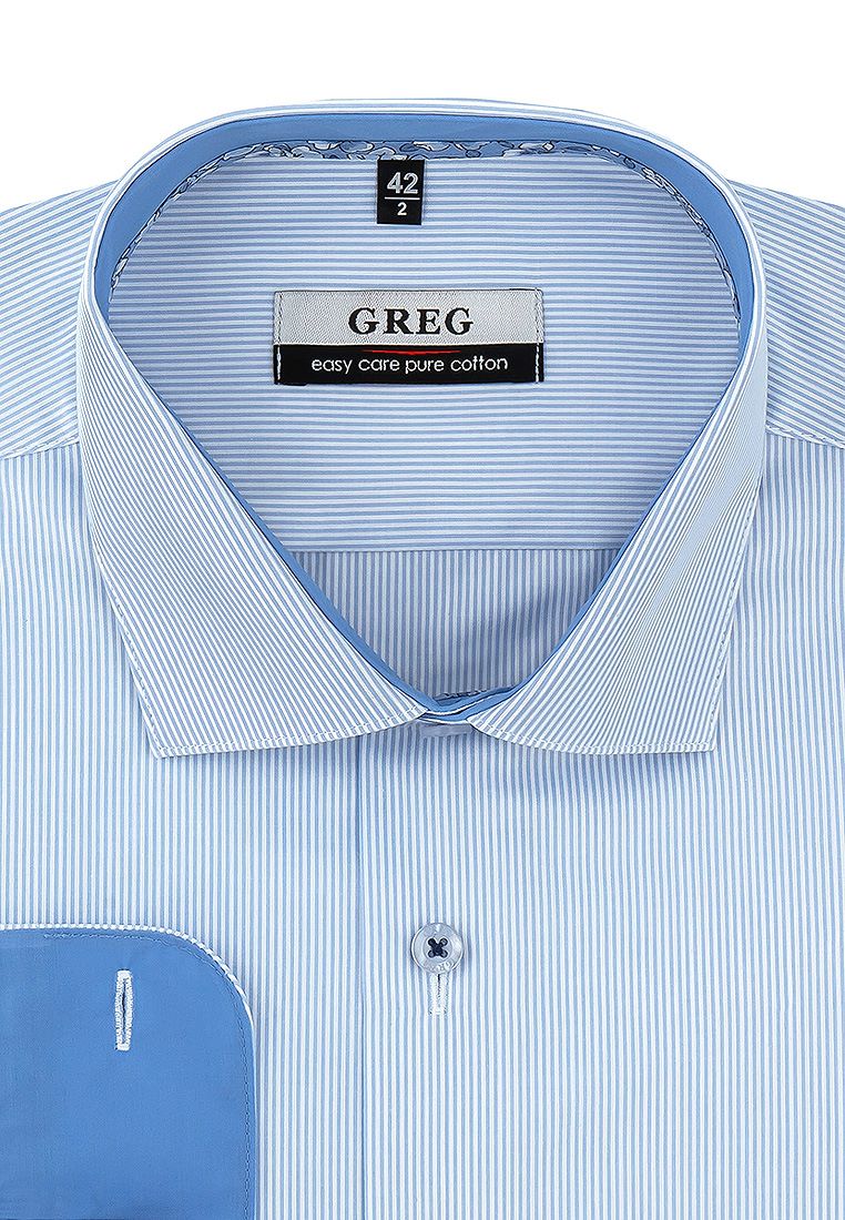 

Рубашка мужская Greg 01-00012901 голубая 44, Голубой, 01-00012901